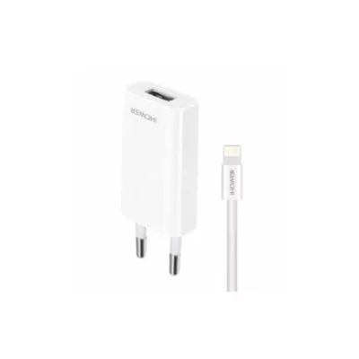 Grossiste chargeur secteur + 1 cable USB-A vers LIGHTNING - IHOWER H138 - pro.allintech.fr - blanc