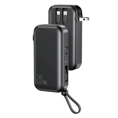 Batterie Externe avec 3-en-1 Câble USAMS US-CD172 - 10 000mAh - noir