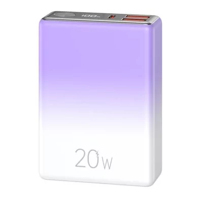 Batterie Externe avec 3-en-1 Câble USAMS CD192 - 10 000mAh - Violet