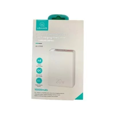 Batterie Externe avec 3-en-1 Câble USAMS CD192 - 10 000mAh - blanc