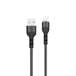 Câble en nylon 1,5 mètres 3.0 A - USB-A vers LIGHTNING - IHOWER H004 - allintech.fr - blister - noir