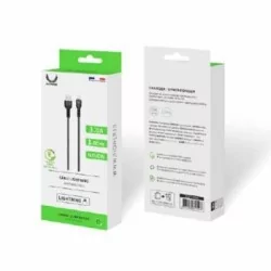 Câble en nylon 1,5 mètres 3.0 A - USB-A vers LIGHTNING - IHOWER H004 - pro.allintech.fr - blister