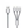 Cable e nylon USB-A vers Lightning / Micro usb / Type-c - (3 en 1) - IHOWER H310 - allintech.fr - gris