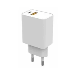 Chargeur secteur avec un Port USB-C 20W et un port USB-A 18W - IHOWER H470 - pro.allintech.fr - blanc