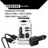 Chargeur voiture Dual Port USB-A (15W) + USB-C (45W) + Cable USB-C vers USB-C - SAMSUNG EP-L5300 - pro.allintech.fr