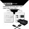 Chargeur secteur 15W + 1 cable USB-A vers USB-C - SAMSUNG EP-TA20EBE - pro.allintech.fr - noir et blanc